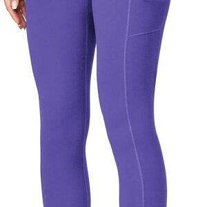 Lavender Women's High-Waisted Yoga Pants with Pockets, Tummy Control, 75%Polyest